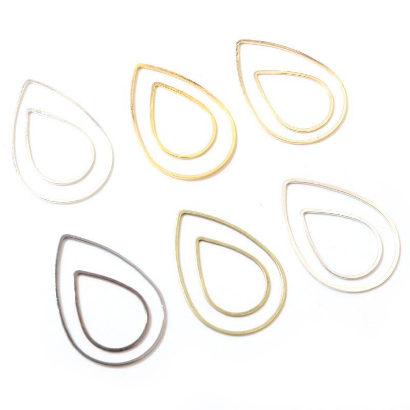 50pcs/Lot 20x15/22x30mm 6 Colors Plated Drop Copper Ring for Earrings Findings Earwire Jewelry Charms Jewelry Making Accessories