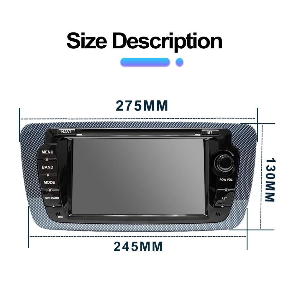 Autoradio Android pentru Seat Ibiza MK4 6j 2009-2013 Carplay Player Multimedia Unitate Principală Autoaudio 2Din Stereo Auto Navigație GPS 2+32GB