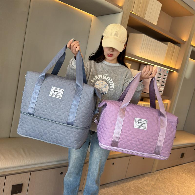 Dry and Wet and Dry Leisure Fitness Bag Short-distance Outings with Large Capacity Expandable Diamond Luggage Bag Can Be Used To Pull Rod