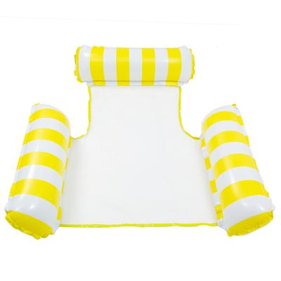 Inflatable Floating Bed New Swimming Pool Hammock Foldable Stripe Floating Drainage Upper Clamp Net Lying Chair Inflatable Float