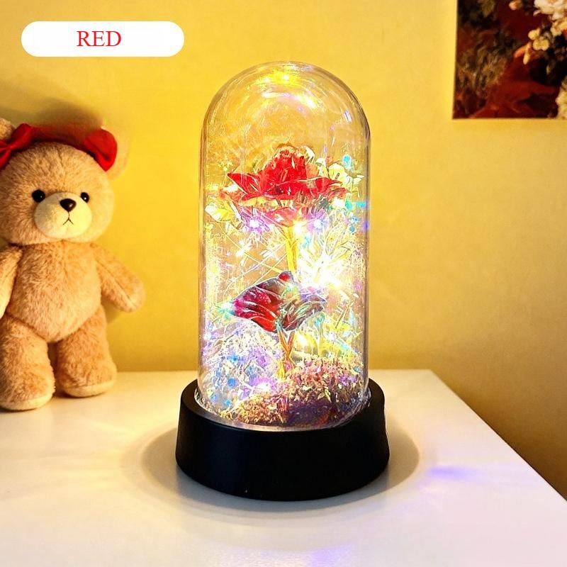 Led Light Foil Flower Artificial Rose Flowers Night Lamp Valentines Day Gift For Girlfriend Eternal Rose Wedding Decorative Gift
