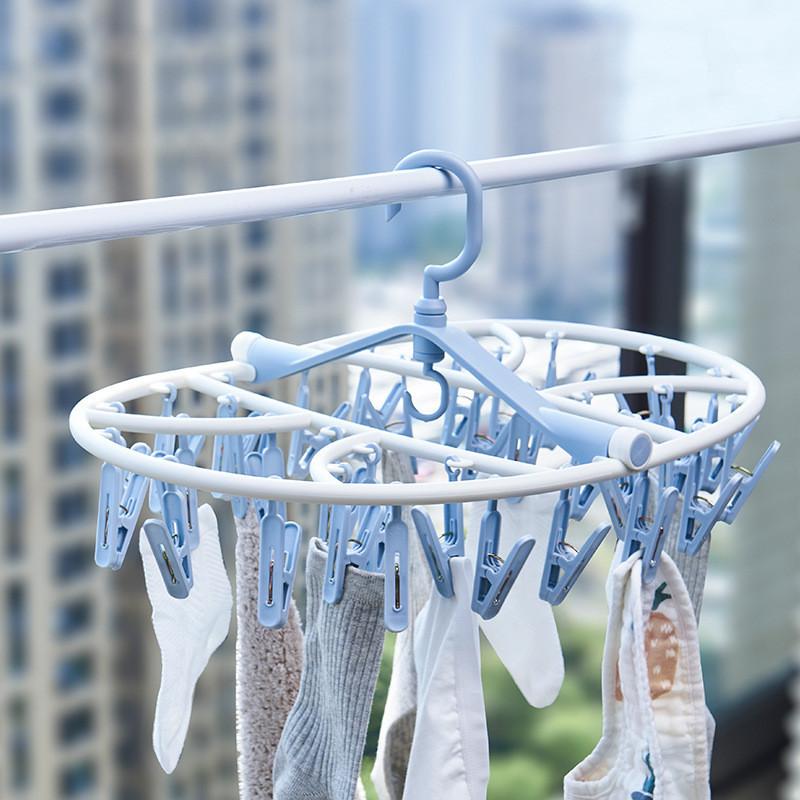 Plastic Premium Oval Clip Drying Rack For Socks In Vibrant Sunset Orange Verdant Green