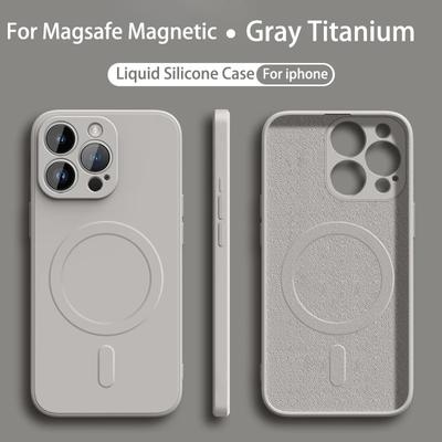 Compatible with Apple 16 Phone Case, MagSafe Magnetic Suction, 17 Pro Max Liquid Silicone, 14 Full Protection, 15 Anti-drop, 12 Set X