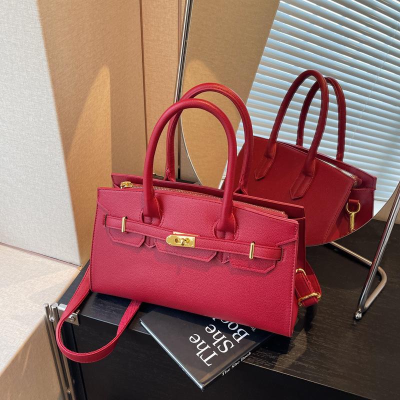 

Анкола красная сумка женская большая вместимость новая осенне-зимняя сумка через плечо высококлассная портативная платиновая сумка бордовый