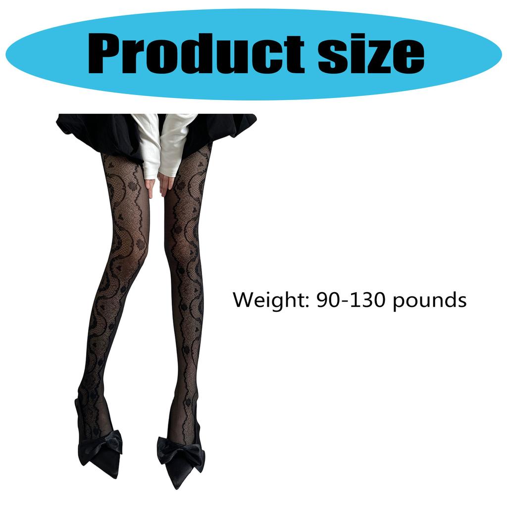 Summer Thin Sheer Patterned Stockings for Women Sweet Lace Fishnet Stockings Pantyhose High Waist Pantyhose Tights