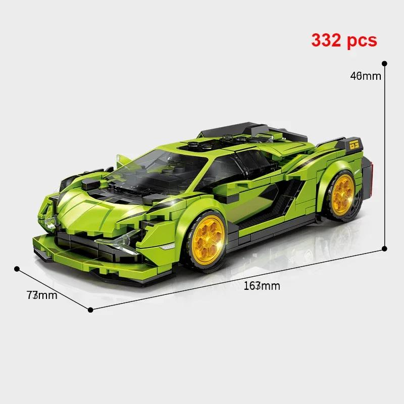 City Technical Car Speed  Racing Car Building Blocks Sports Police Car Pick Up MOC Creative Vehicle Toys