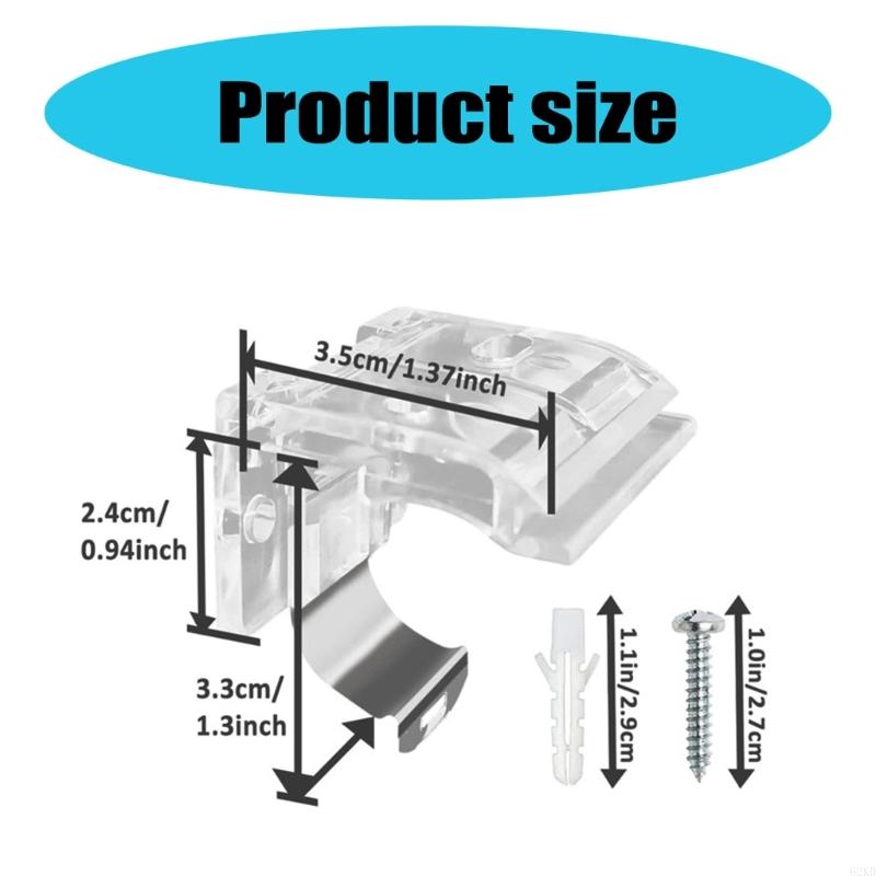 62KD 10/20Pcs 25mm Window Cordless Shade Mounting Brackets with Metal Clip Honeycomb Curtain Blinds Headrail Holder Tool