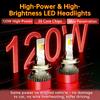 2 Stück H7 H4 LED-Scheinwerferlampen 6500K H1 H8 H11 LED 9005 HB3 9006 HB4 Auto Lampe 120W 60000LM 9012 Hir2 Hohe Leistung Canbus 30SMD CSP Chips Scheinwerfer