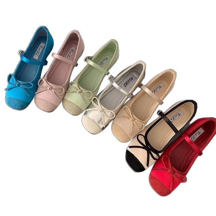 Francuskie delikatne kokardki buty Mary Jane damskie buty wewnętrzne zwiększenie wysokości wczesna wiosna nowe baletki ze spódniczką pojedyncze buty