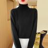 New Women's Casual Autumn/Winter High Neck Velvet Knit Sweater - Solid Color Short Pullover