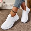 Women's Casual Slip-on Sneakers with Mesh Knit Upper for Breathability and Lightweight Comfort, Featuring Anti-slip and Soft Cushioning