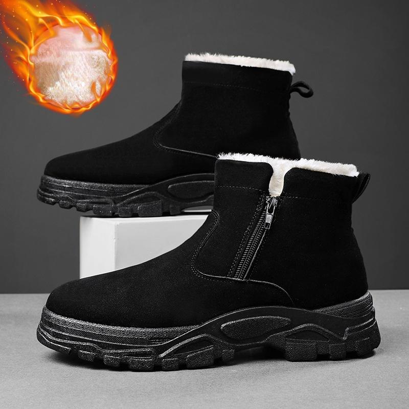 Pánské sněhule Zimní móda Plus sametové teplé bavlněné boty Venkovní ležérní krátké boty Trekové boty