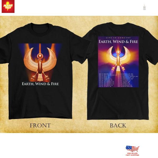 Trending 2 sides Summer Tour 2025 Earth Wind And Fire Shirt Black Unisex S-5XL Unisex T-Shirt S