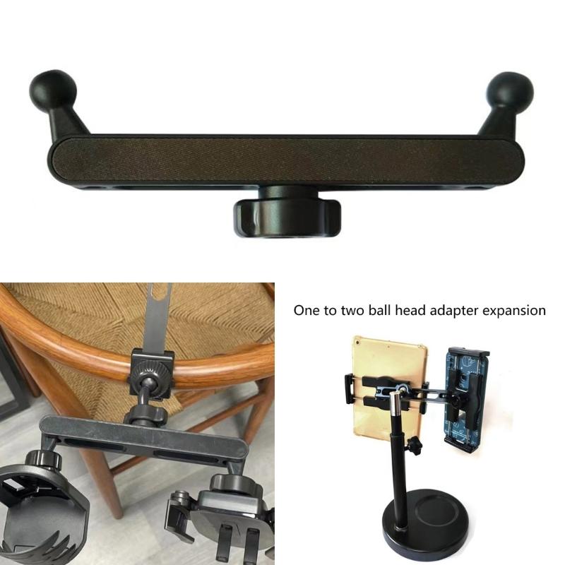 Fast Release Ball Joint Phone Holder 17mm Adapter with 360 Rotation Double Ball Head Stabilizer for Tripods Extension