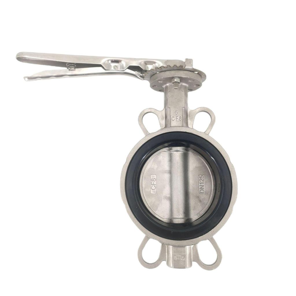 304 Stainless Steel Double Clip Butterfly Valve with EPDM Soft Seal