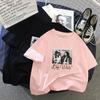 Hirsionsan Punk Short Sleeve Women T Shirt 2020 New Summer Gothic Graphic Tees Streetwear Soft Letter Printed Ladies Cool Tops