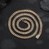 Geometric Diamond 6mm Single Row Cuban Chain Necklace, Hip-hop Personality Full Diamond Bracelet, Trendy Accessory