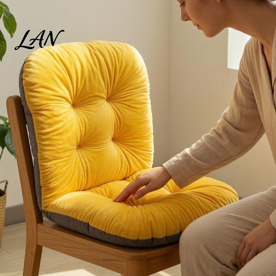 Thickened Chair Cushion for Home with Back Support, Cozy Plush Seat Washable Pad Ties, Soft Warm Office Dining Chairs Lumbar Support Pillow