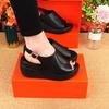 Fashion Sandals for women in summer 2025 new thick soled sponge cake fish mouth women's shoes height increasing heels
