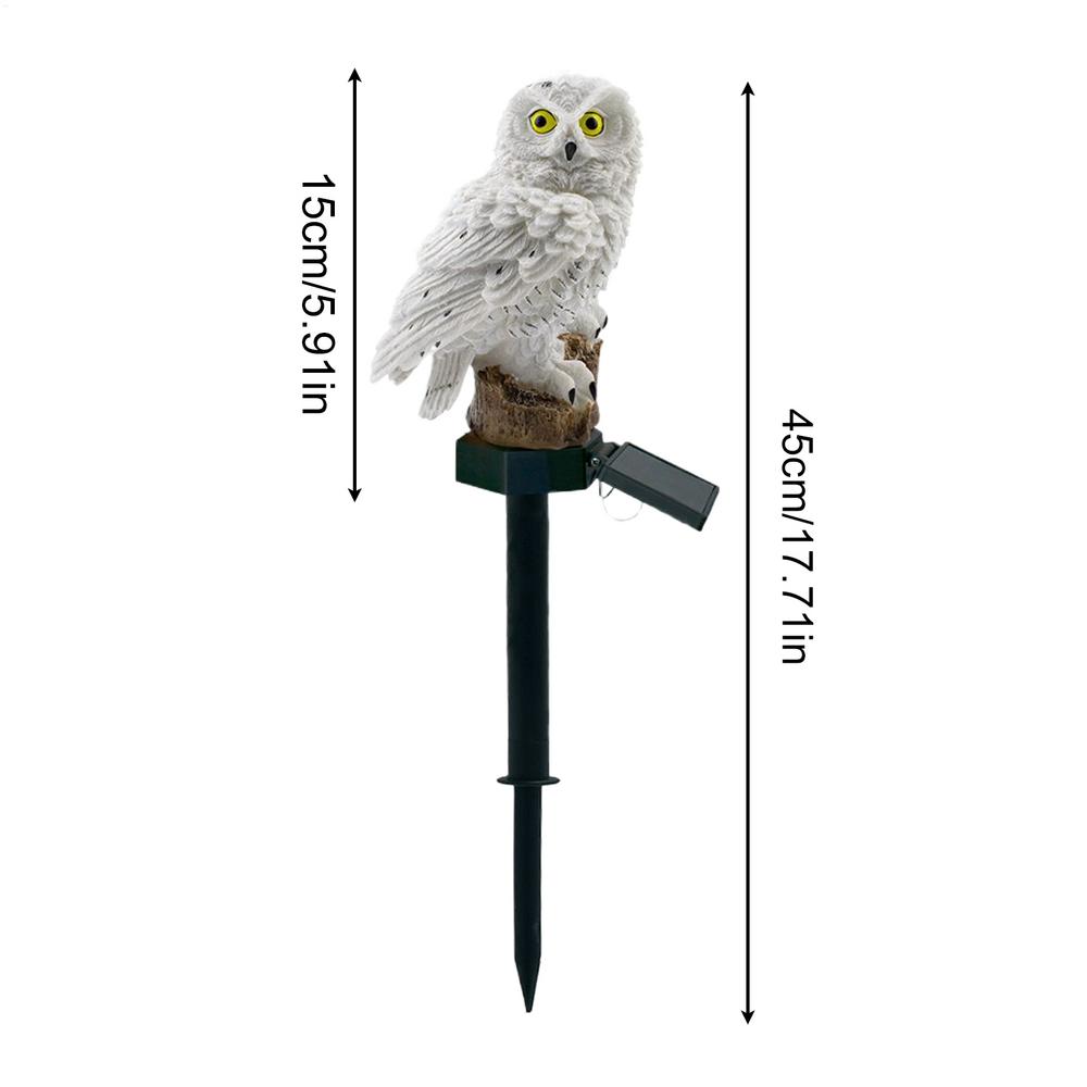 Solar Owl Light Garden Decor Resin Animal Night Lamp With Stake Landscape Lighting For Lawn Backyard Patio Decorative Statue