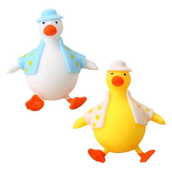 Stress Relief Duck Squeeze Toy Cartoon Dressed Duck Sensory Toy Slow Rebound Stretchy Animal Fidget Toy Decompression Tool
