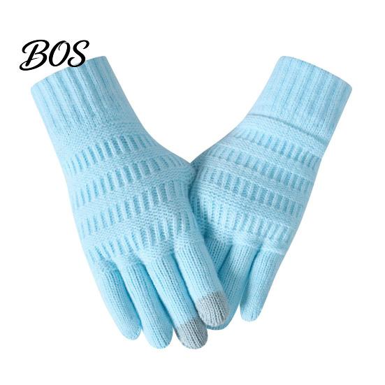 Outdoor Work Gloves for Winter Knitted Touchscreen Men Women, Warm Thermal Gloves, Thickened Conductive Fingertip Smartphone Plush Lining Mittens Cold