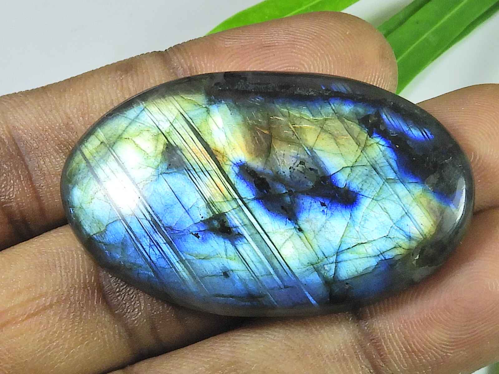 

27X45X5MM Multi Fire Labradorite Oval Cabochon Loose Natural Gemstone 93Cts. SK-4005