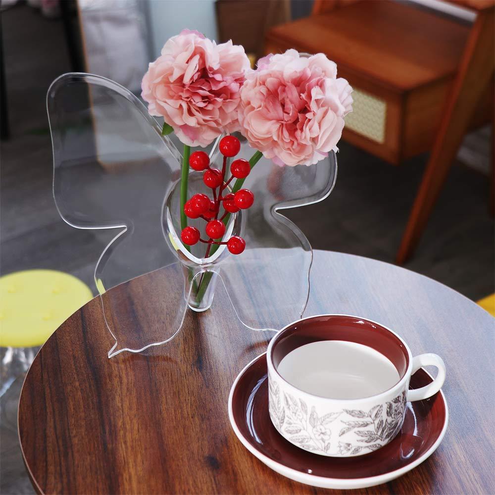 Acrylic Butterfly Acrylic Vase Transparent Desktop Ornament Hydroponic Flower Vase  Banquet