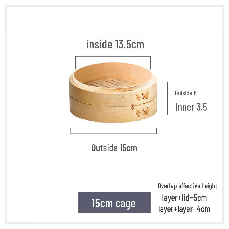 15cm Mini Bamboo Steamer Basket with Lid