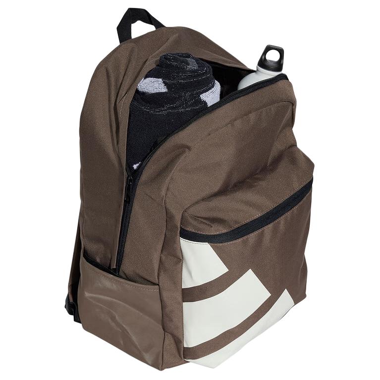 Adidas Zip Closure Polyester Backpack Medium Unisex Brown IX7990