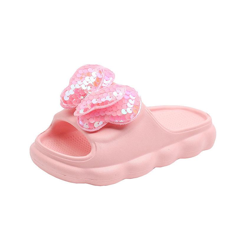 Girls' Soft Sole Non-Slip Bow Slippers for Outdoors - Princess Style