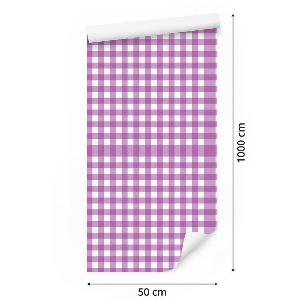 Wallpaper Fabric Pattern Purple, Lavender and White 50x1000