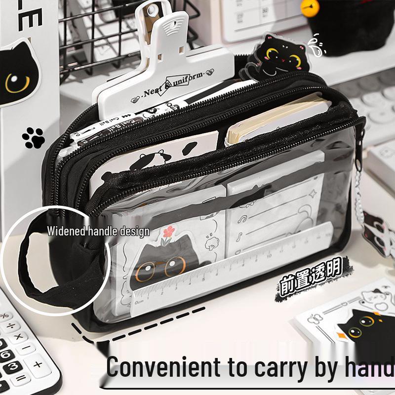 Adorable Black Cat Pencil Case 2025: Spacious and Stylish for Boys and Girls