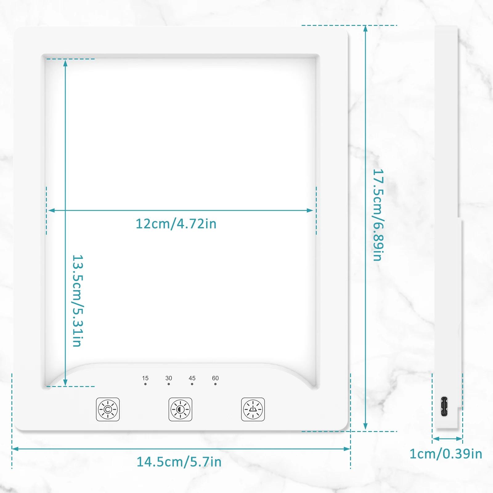

Лампа світлотерапії Лампа SAD 3000-6500K Квадратна лампа сонячного світла з 3 колірними температурами 10 рівнями яскравості 4 налаштуваннями таймера білий