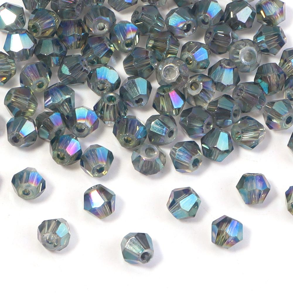 200pcs/lot 4mm Colorful Glass Crystal Beads Bicone Beads Loose Spacer Beads For Jewelry Making DIY Bracelet Necklace Accessories