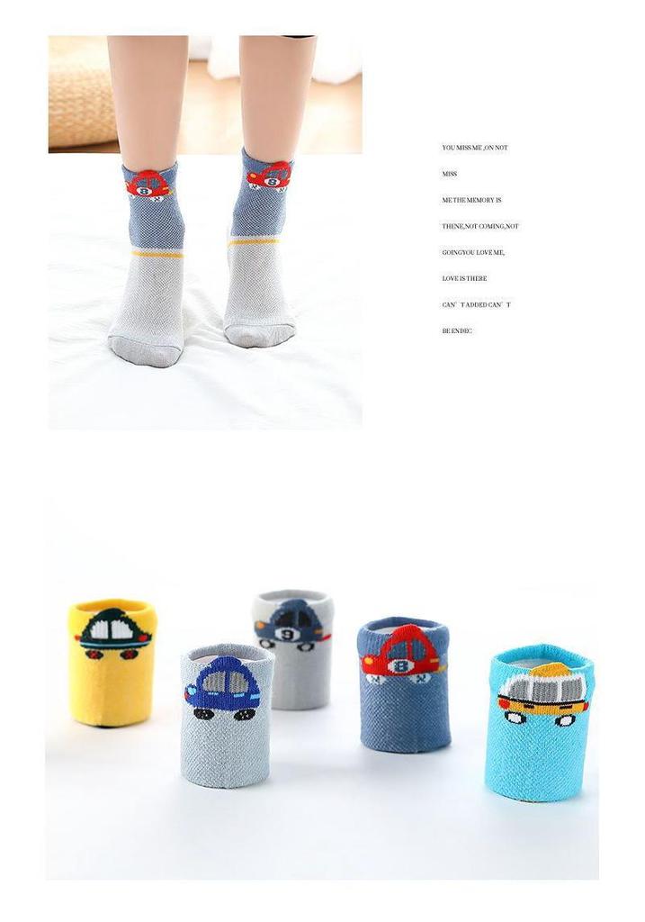 Breathable Cotton Mid-Calf Socks for Kids (1-15 Years), Anti-Odor, Cute Design for Boys and Girls, Ideal for Spring and Autumn.