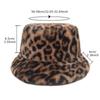 Women S Leopard Print Bucket Hat Winter Thick Warm Stylish Casual