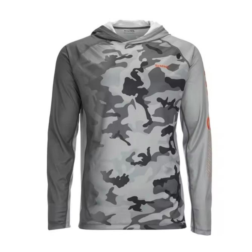 2024 New SIMMS Men's Outdoor Fishing Suit Hoodie Lightweight Sunscreen UP + 50 Long Sleeve Luya Fishing