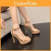 One Strap Sexy Sandals For Women With Pu Platform Block Heel For Summer