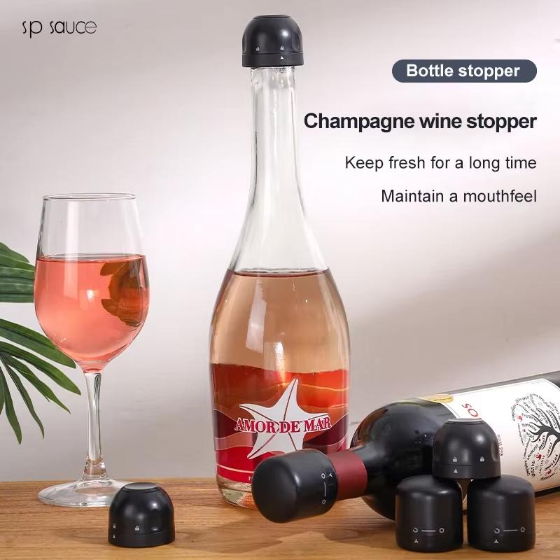 1/2pcs Sealing Red Wine Champagne Stoppers Rotating Leak Proof Reusable Leakproof Stoppers Domestic Kitchen Keep Fresh Tools