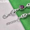925 Sterling Silver Purple AAA Hao Shi Bracelet Fashion Wedding Jewelry