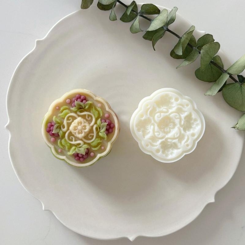 Traubenmuster Mondkuchenpresse Feine Prägung Mondkuchenformen Traubenmuster Leckerkeitsstempel für Backliebhaber