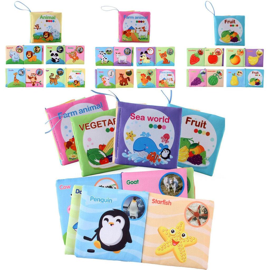 Soft Cloth Book For Early Education Of English Animals And Transportation