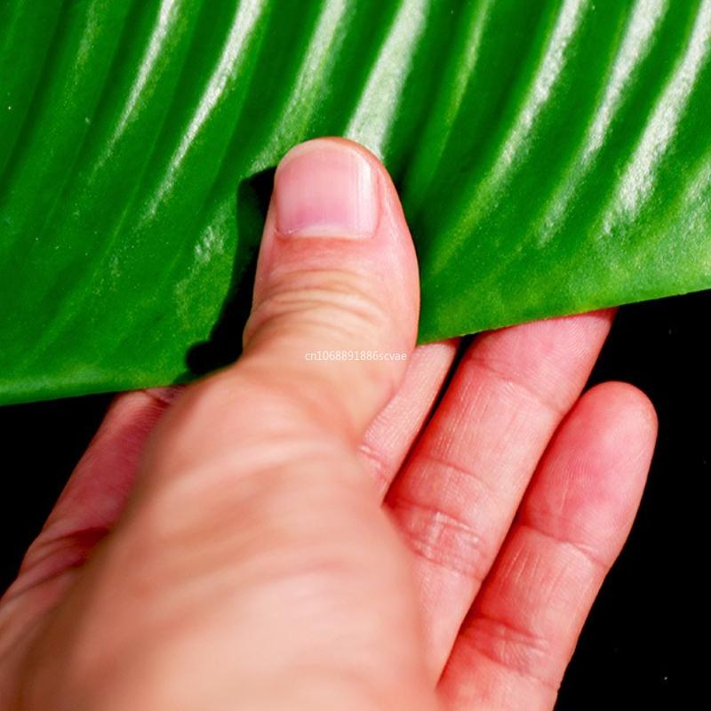 Artificial Banana Leaves Table Decoration Waterproof Palm Tree Leaves Faux Lotus Leaf Hawaiian Party Home Table Runner Place Mat