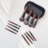12-Piece Mini Portable Makeup Brush Set with Fiber Bristles: Powder & Eyeshadow Brushes, Complete Beauty Tool Kit.