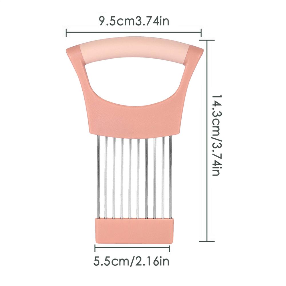 

Onion Slicer stainless steel potato chip onion holder Tomato Onion Slicer Holder Vegetables Cutting Fork Kitchen Gadgets рожевий