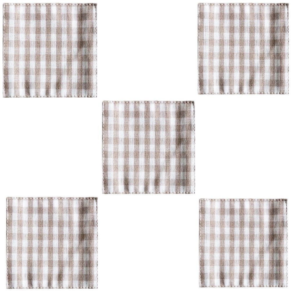 

5Pcs Round Double Cloth Placemat Creative Cotton Linen Insulation Pad Teapot Pad Kitchen