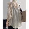 Large Size Ice Silk Striped Shirt for Women In Summer Thin Breathable Versatile Sunscreen Cardigan Jacket,Top