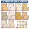 Vintage Paper Stationery Set 50 Letter Paper Lined Sheets 50 Matching Envelopes 60 Sealing Label Sticker for Wedding