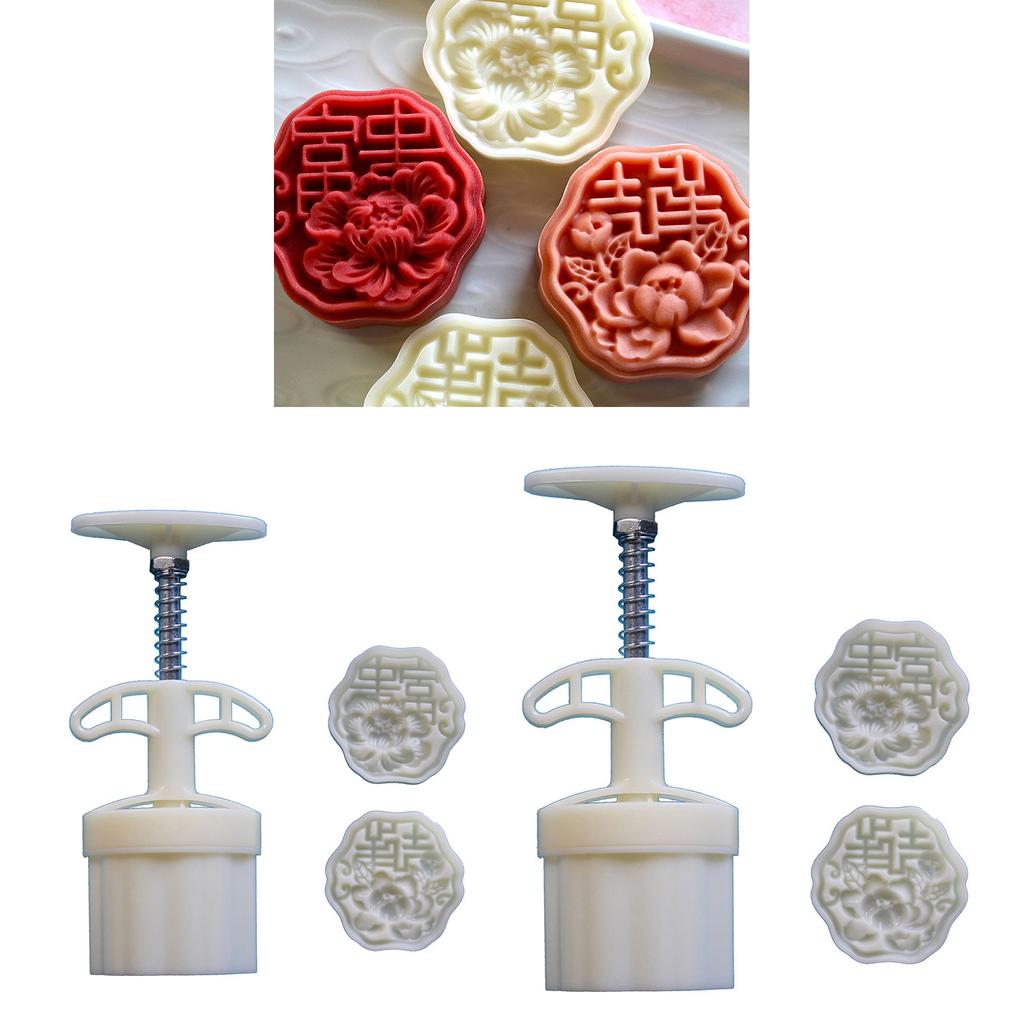 Flower Character MoonCake Molds MidAutumn Festival Mooncake Maker Cookie Stamps Hand Pressure Mooncake Bakings Tool